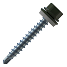 Bohrschraube mit 14mm scheibe 4,8x35 RAL 6009 Tannengrün - 100 stück