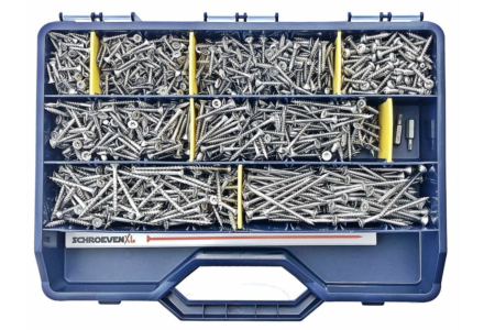 Edelstahl A4 Spanplattenschrauben Sortiment in Koffer 1503-Teilig