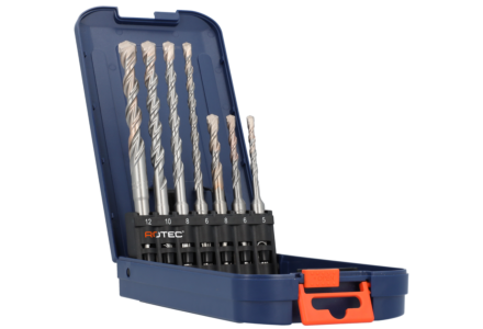 Rotec 7-Teilige Hammerbohrersatz Kassette SDS-plus V-Breaker