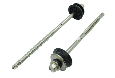 Wellplattenschrauben 6,5x130 Edelstahl A2 mit Scheibe - 100 Stück