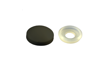 Abdeckkappen mit Scheibe 10mm schwarz - 100 Stück