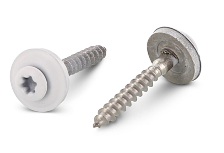 Spenglerschrauben 4,5x25 edelstahl RAL 9010 A2 - 100 Stück