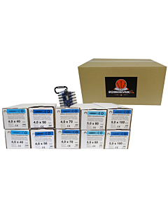 Spanplattenschrauben Vorteilsortiment XL Torx + Bithalter (4200 Schrauben)