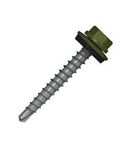 Bohrschraube mit 14mm scheibe 4,8x35 RAL 6003 Olivgr&uuml;n - 100 st&uuml;ck