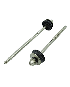 Wellplattenschrauben 6,5x130 Edelstahl A2 mit Scheibe - 100 stück