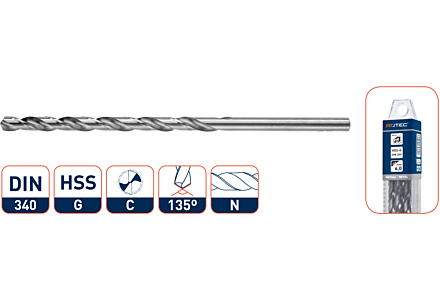 HSS-G Spiralbohrer Splitpoint, lang, 8 mm