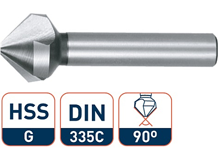 Rotec HSS verzinkfrees 12,4mm 90° met 3 snijkanten