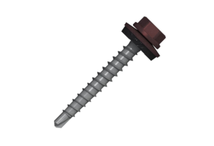 Bohrschraube mit 14mm scheibe 4,8x35 RAL 3009 Oxidrot - 100 stück