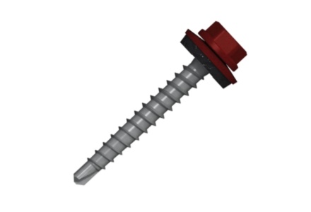 Bohrschraube mit 14mm scheibe 4,8x20 RAL 3011 Braunrot - 100 stück