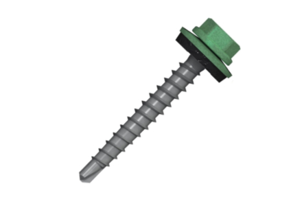 Bohrschraube mit 14mm scheibe 4,8x60 RAL 6011 Resedagrün - 100 stück