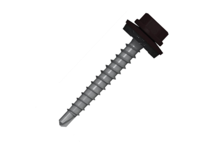 Bohrschraube mit 14mm scheibe 4,8x20 RAL 8017 Schokoladenbraun - 100 stück
