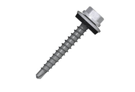 Bohrschraube mit 14mm scheibe 4,8x20 RAL 9002 Grauweiß - 100 stück
