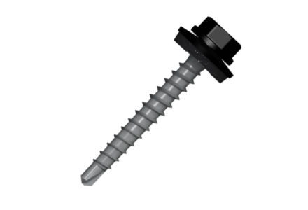 Bohrschraube mit 14mm scheibe 4,8x60 RAL 9005 schwarz - 100 stück