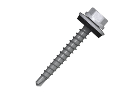 Bohrschraube mit 14mm scheibe 4,8x20 RAL 9006 Weißaluminium - 100 stück