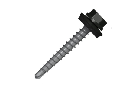 Bohrschraube mit 14mm scheibe 4,8x20 RAL 9011 Graphitschwarz - 100 stück