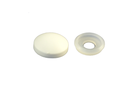 Abdeckkappen mit Scheibe 10mm weiß - 100 stück