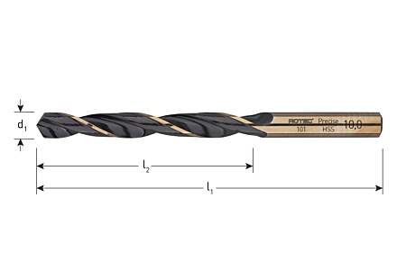 Rotec HSS Metallbohrer 'precise' 3,0 mm. DIN 338 V.E. 1 stück