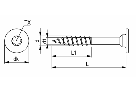Möbel Montageschroeven Teilgewinde 4x30 vernickeld RAL 9005 schwarz torx 500 stück
