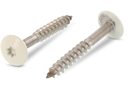 Schrauben für Trespa® Edelstahl A2 4,8x25 RAL 1013 Perlweiß - 100 stück