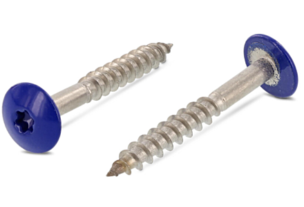 Schrauben für Trespa® Edelstahl A2 4,8x32 RAL 5002 Ultramarinblau - 100 stück