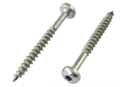 Spanplattenschrauben Rundkopf TX Edelstahl A2 4x40 teilgewinde - 200 Stück