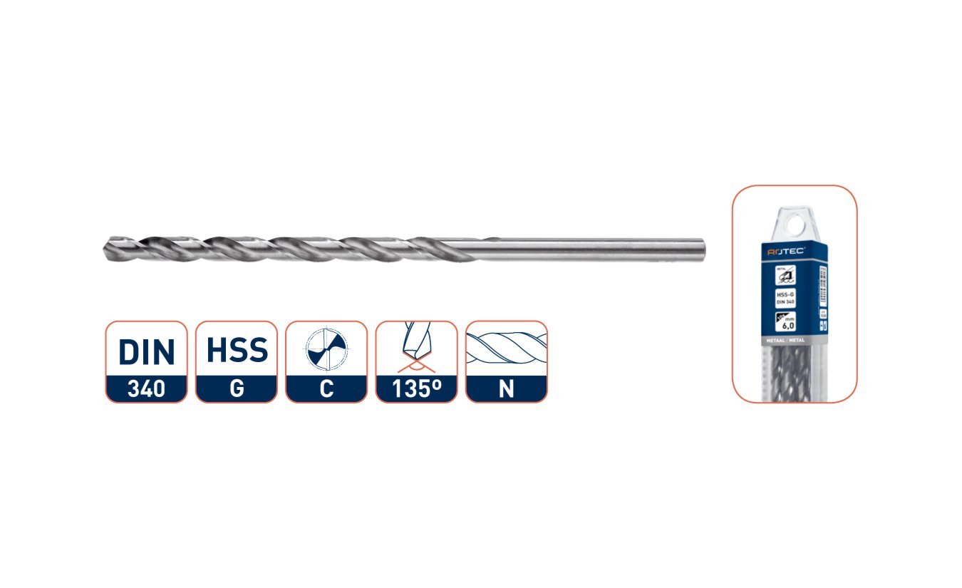 HSS-G Spiralbohrer Splitpoint, lang, 10 mm