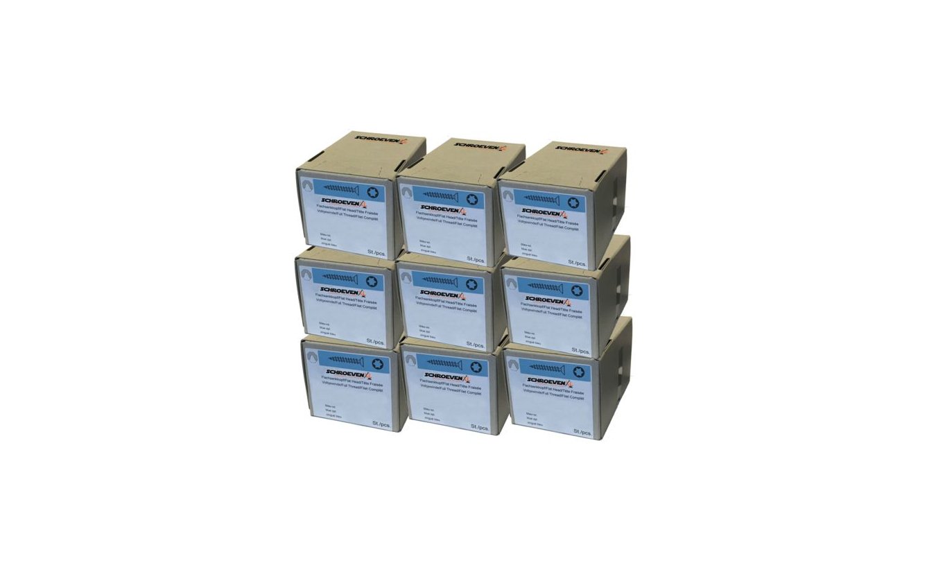 Torx Spanplattenschrauben Vorteilsortiment, 4x30, 4x40, 4x50 und 4,5x60 (4000 Schrauben)