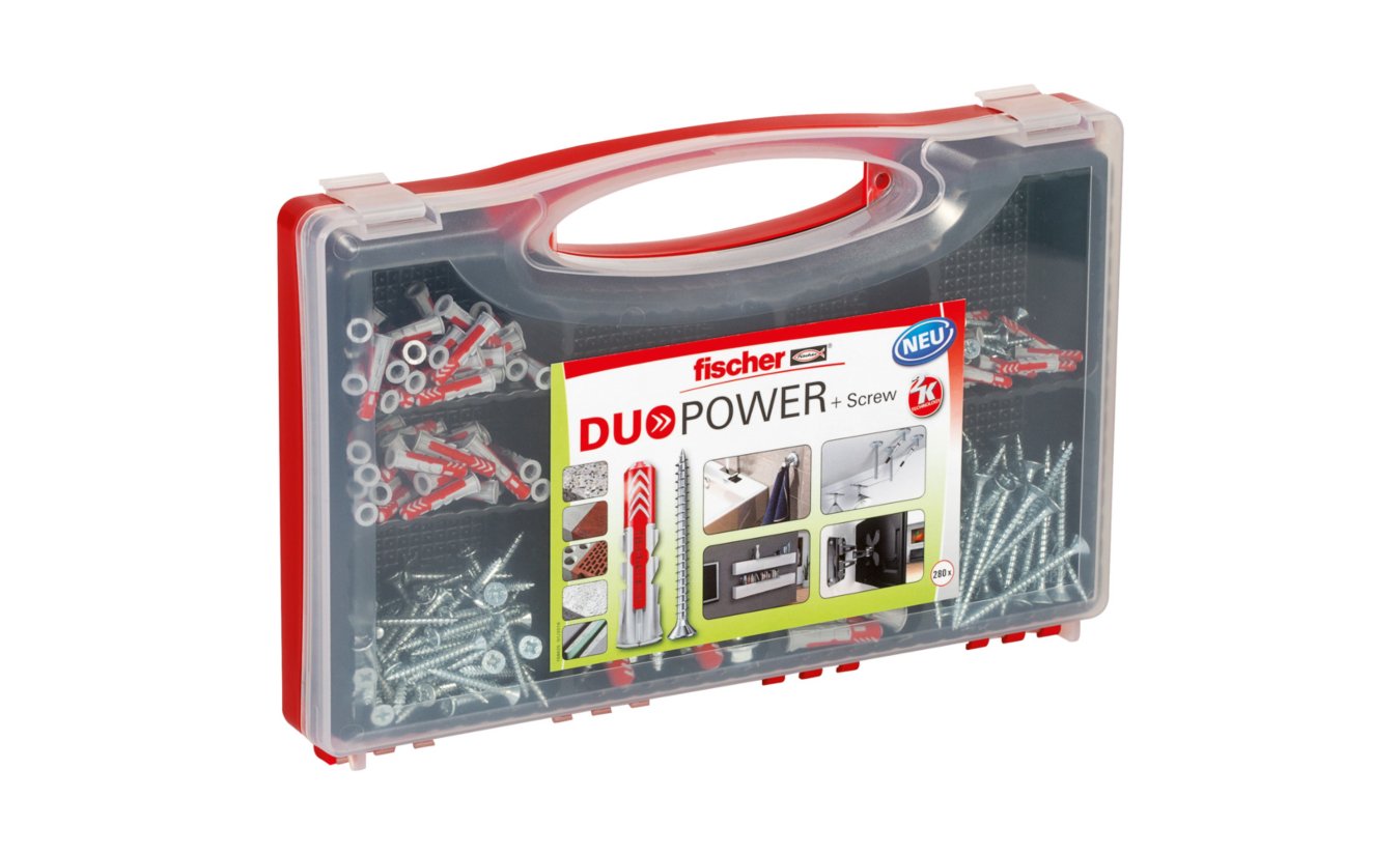 Fischer Red-Box DuoPower Dübel mit Schrauben 280 teilig