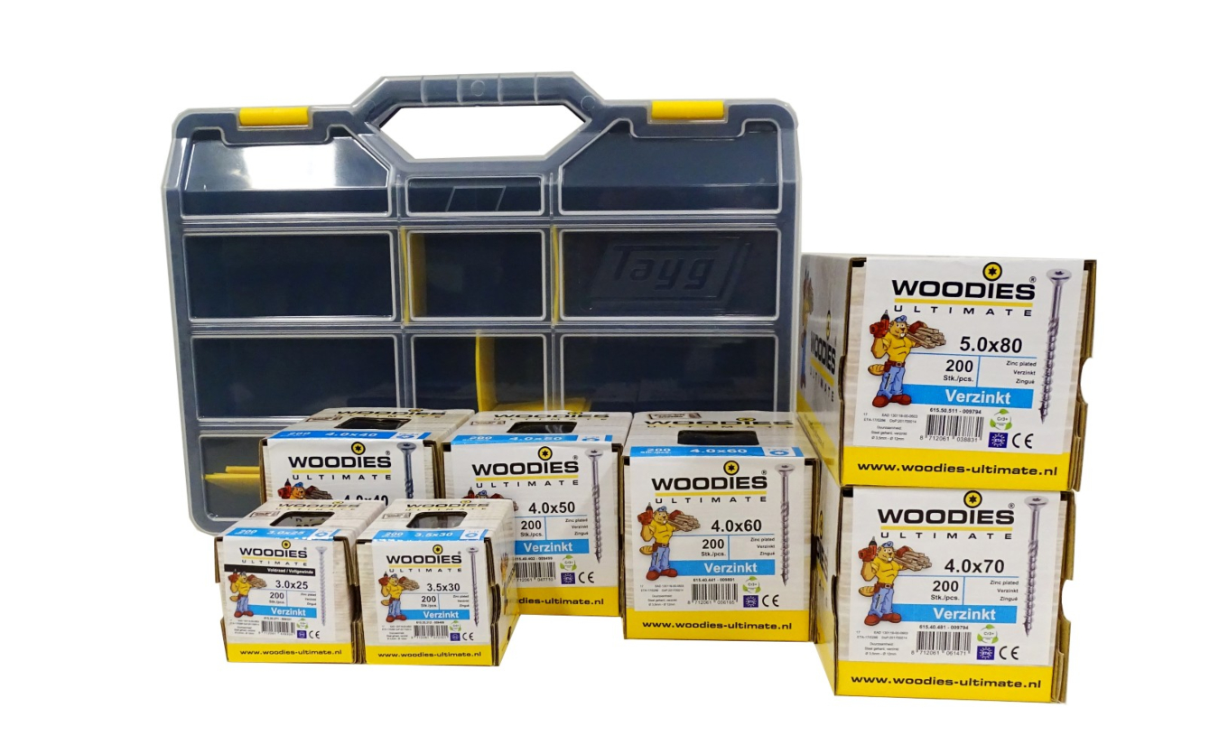 Woodies Schrauben Sortiment + koffer (1401 teilig)